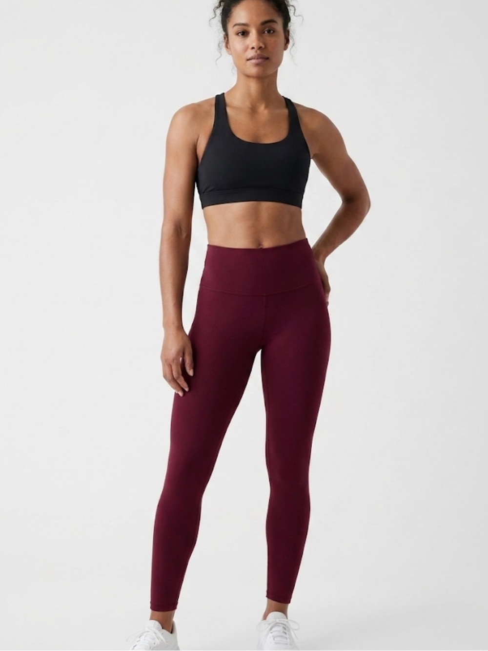68 Lazypants High-Waisted Burgundy Leggings | Size M | Stretchy Activewear